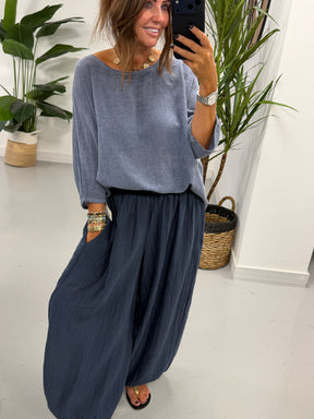 Basic Cotton Top - Denim