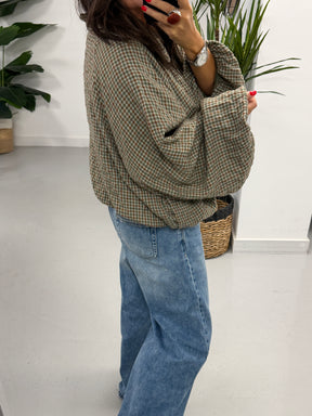 The Plaid Slouchy Bomber - Green