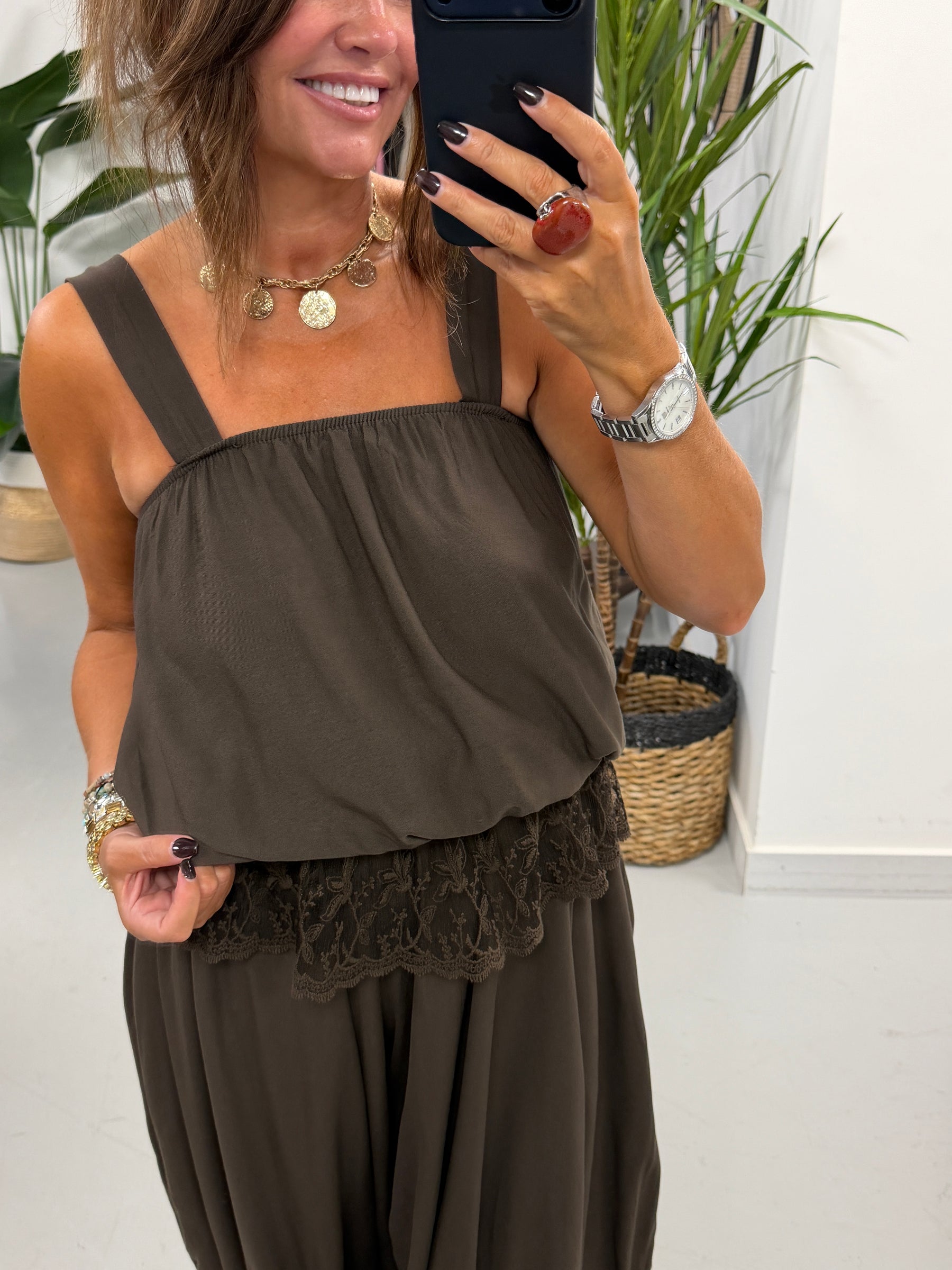 Boho Belle Bubble Top - Chocolate