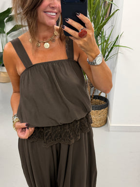 Boho Belle Bubble Top - Chocolate