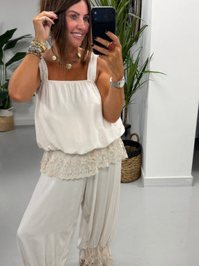 Boho Belle Bubble Top - Cream
