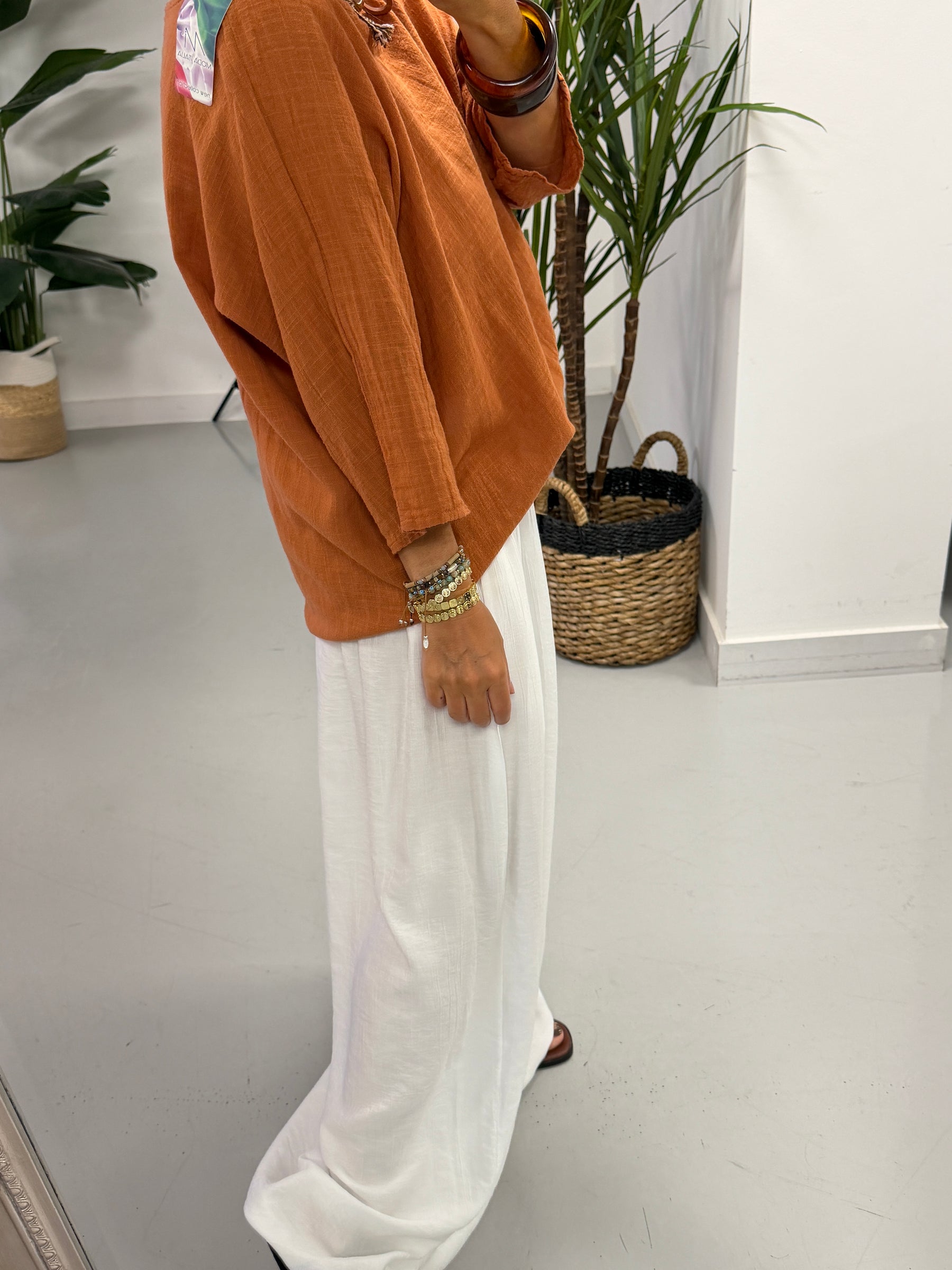 Basic Cotton Top -  Rust