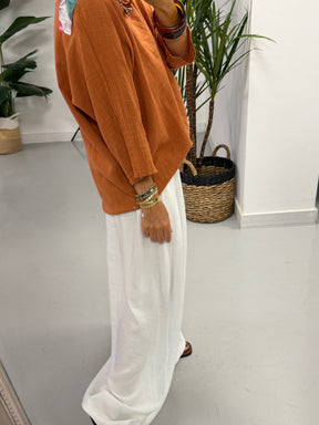 Basic Cotton Top -  Rust