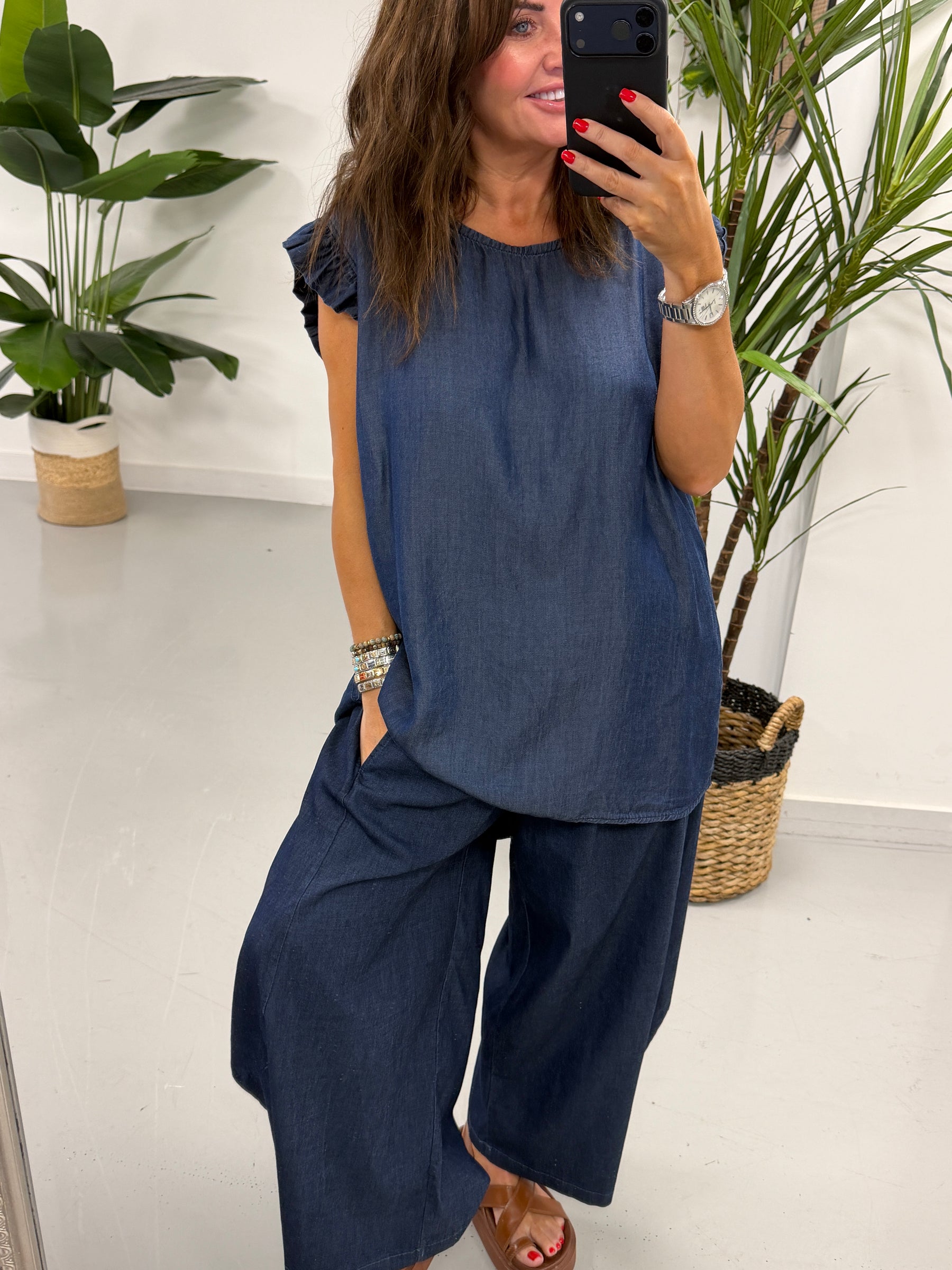 Deniably Denim Button Back Tunic