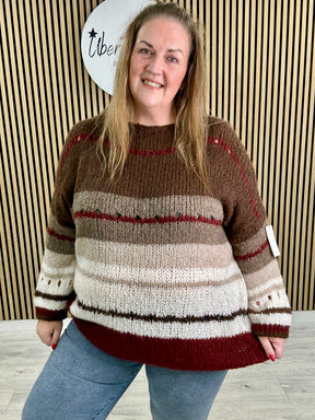 The Cotswold Stripe Soft Knit - Chocolate