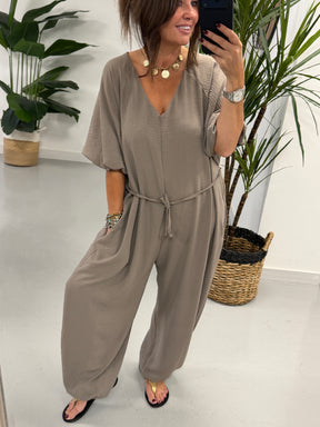 Marrakesh Balloon Jumpsuit - Pebble