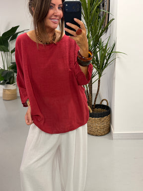 Basic Cotton Top -  Berry