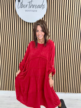 The Slouch Pocket Dress - Red