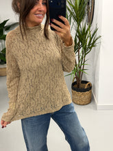 The Lace Turtle Neck Mesh - Camel  (Size 12- 16)