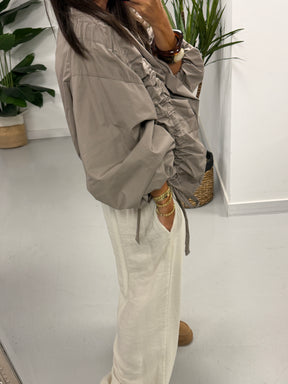 The Urban Ruched Jacket - Taupe
