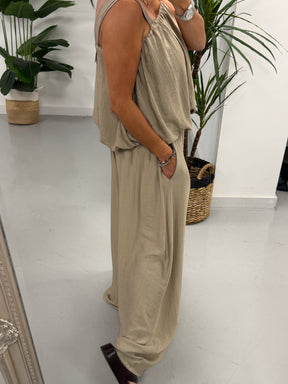 PRE ORDER Crinkle Inspired Co Ord  - Taupe