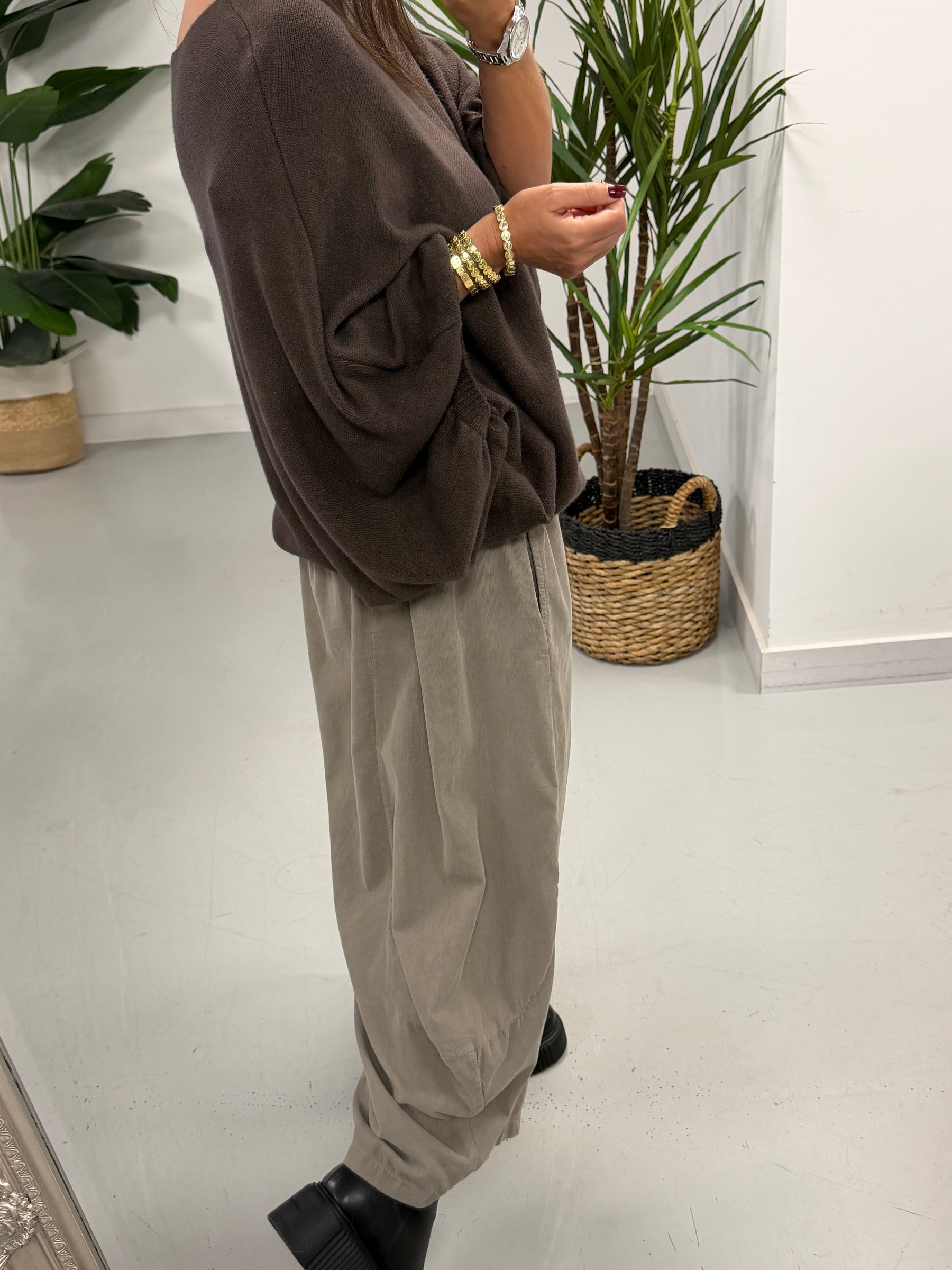 The Brooklyn Barrel Needlecord Joggers - Taupe (Size 10-18)