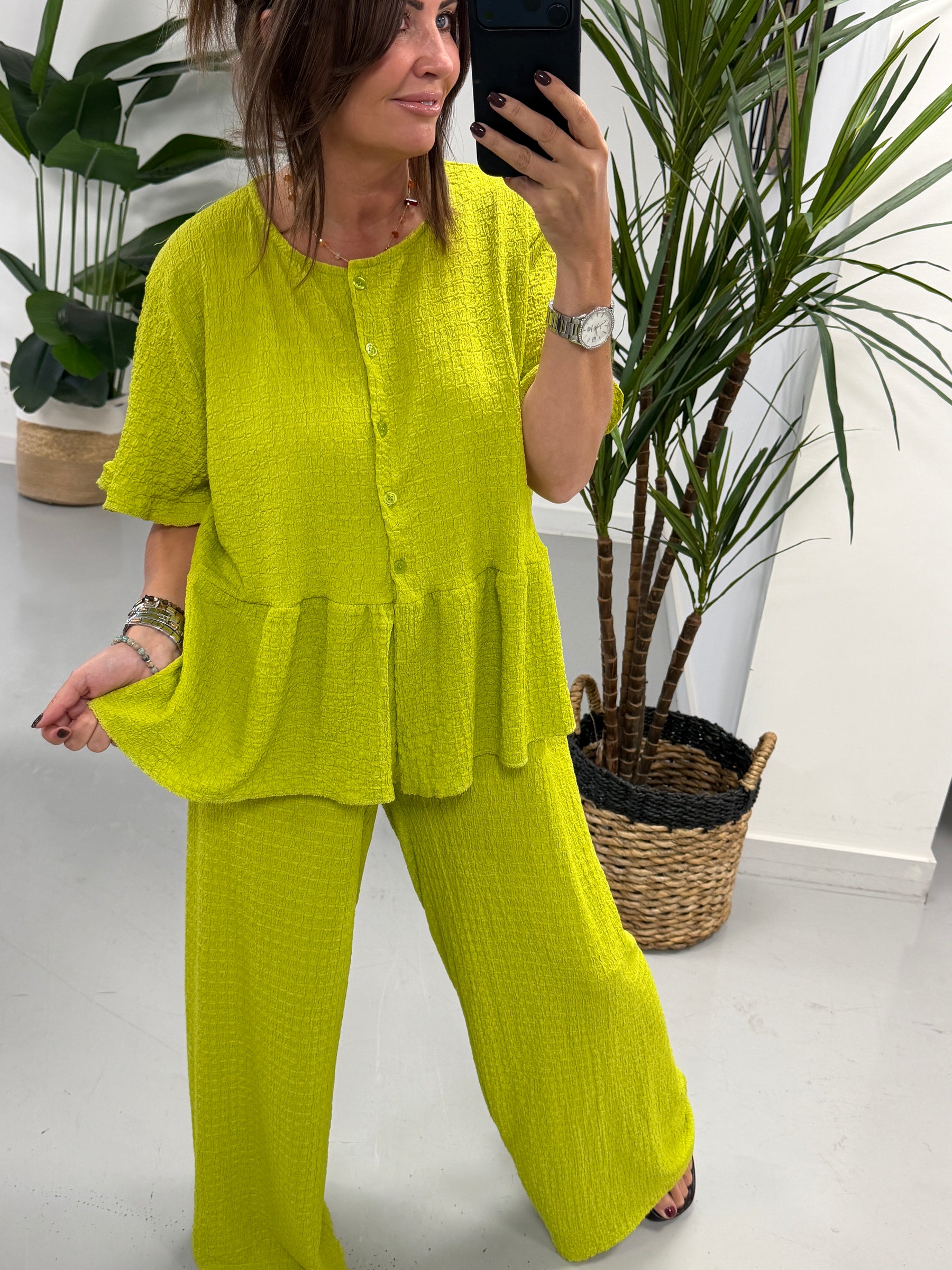 The Hallie Peplum Two Piece - Pistachio