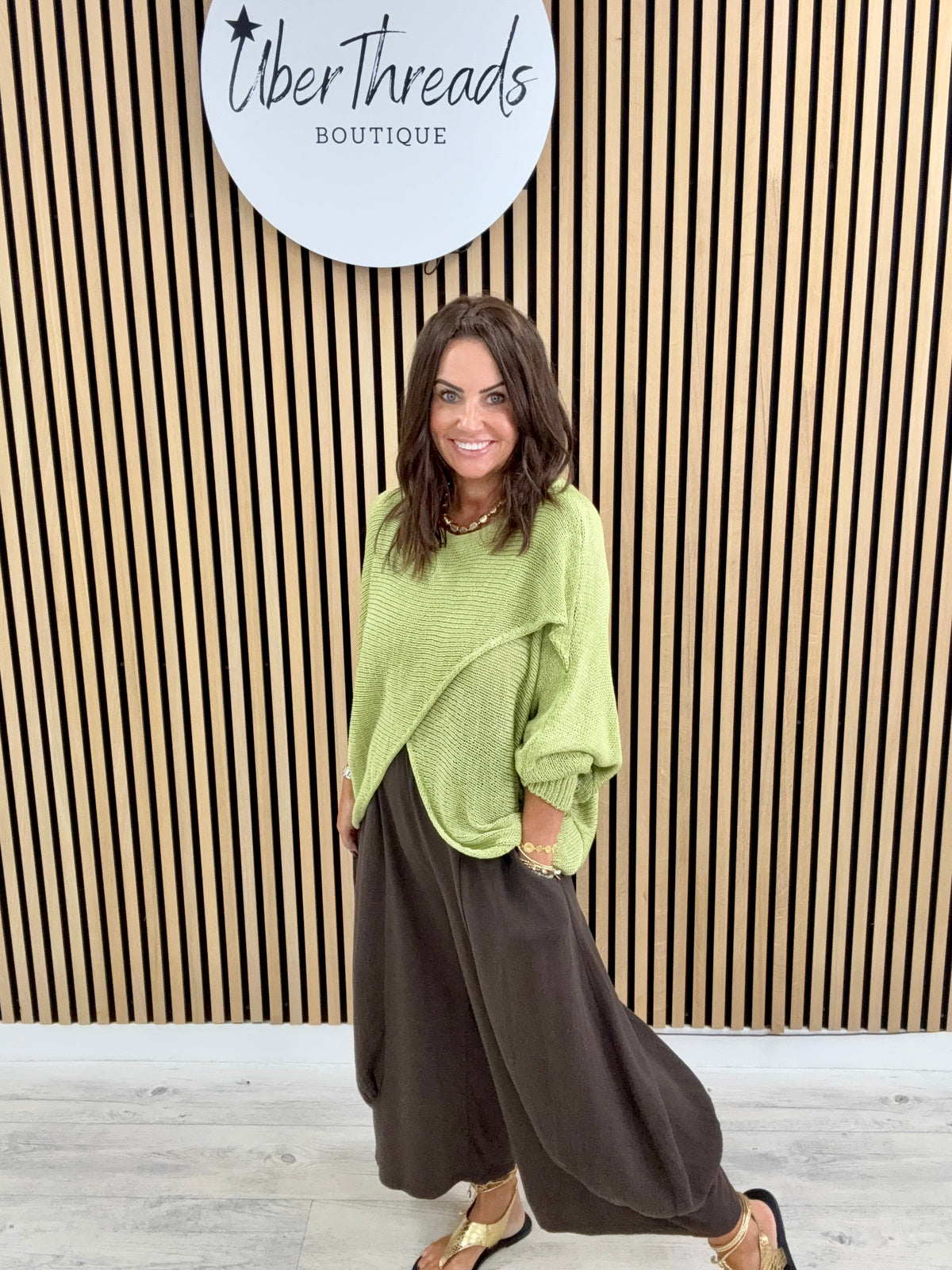 The Autumn Baxter Crossover Knit - Apple Green