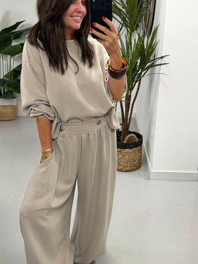 The Soft Touch Military Boxy Sweat - Taupe