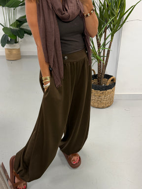 The Soft Touch Military Balloon Joggers - Chocolate