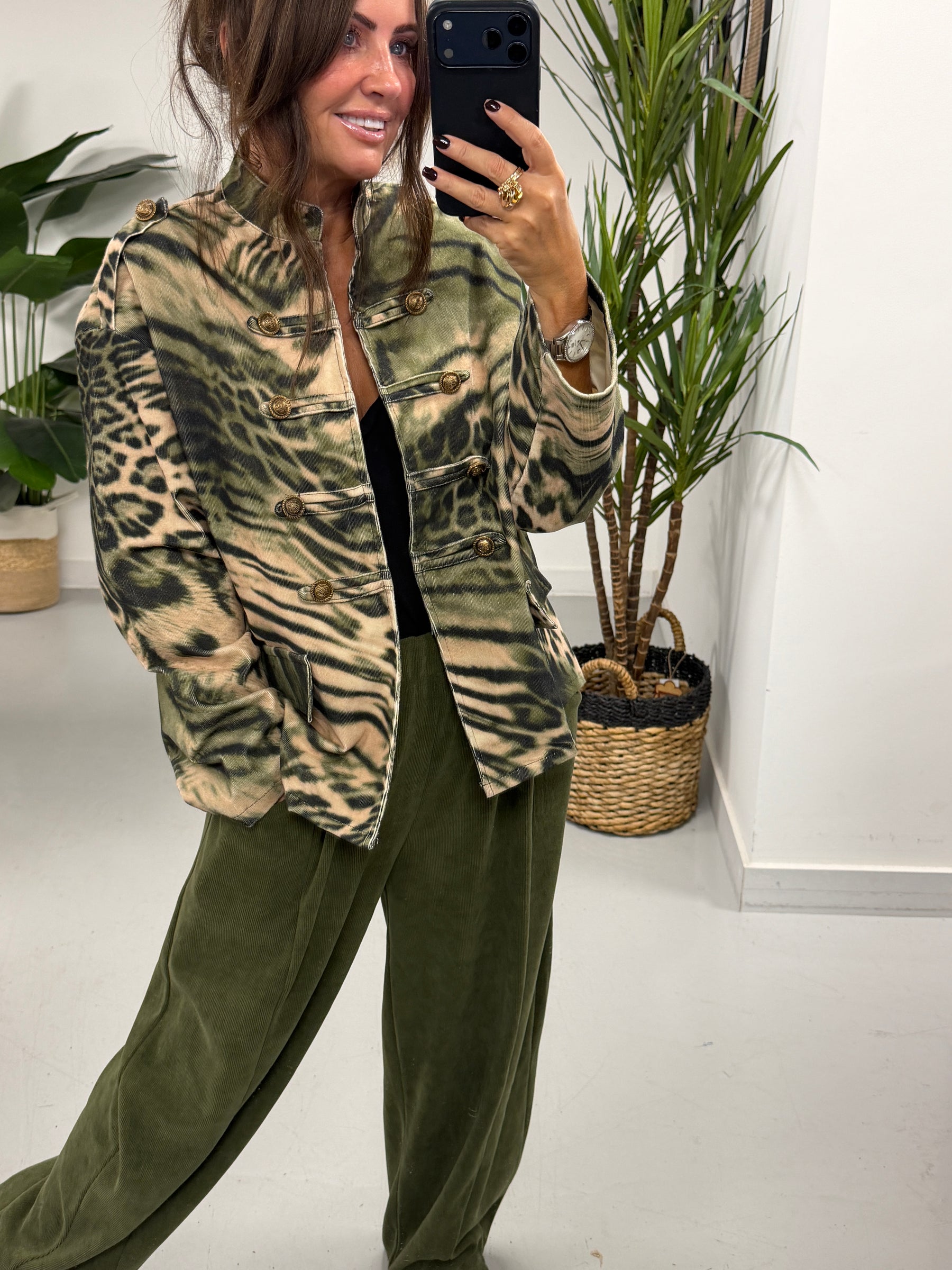The Needlecord Military Jacket - Khaki (Size 12-16)