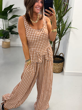 Summer Check Two Piece - Apricot