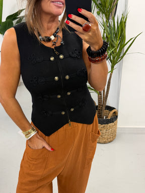 Military Waistcoat 3 - Black