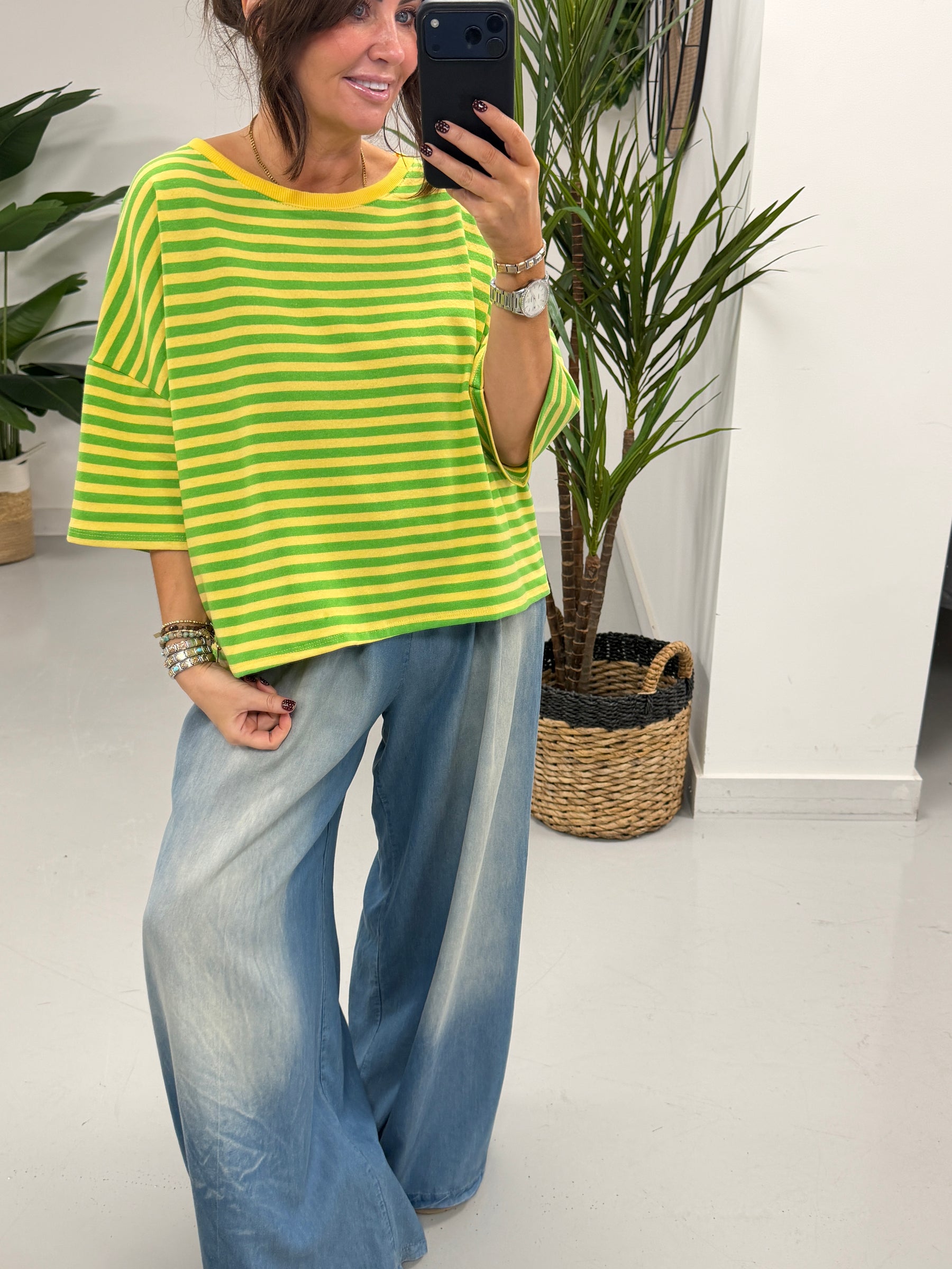Sugar Rush Stripe Tee - Green/Yellow