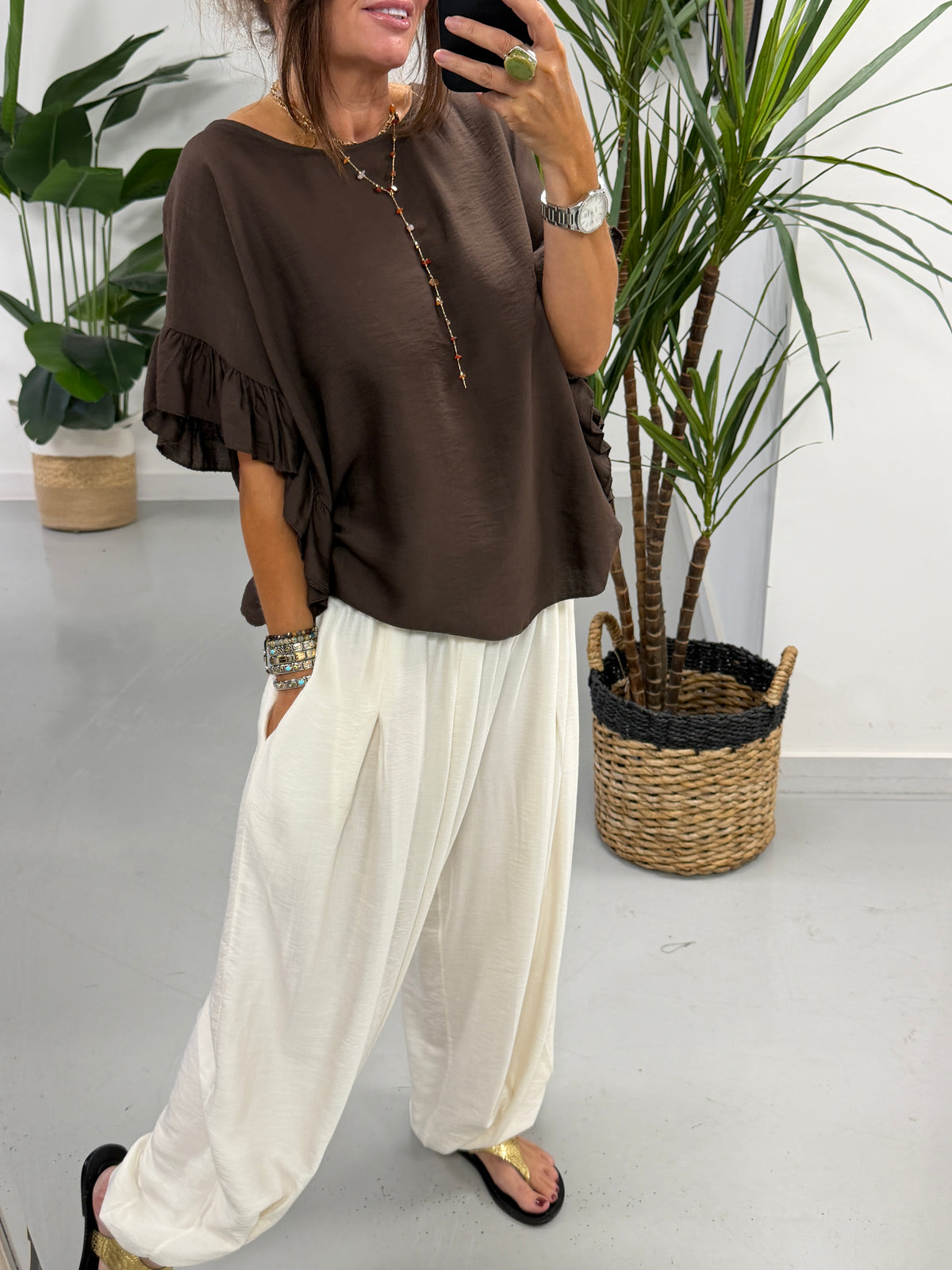 The Shirred Balloon Trouser - Buttercream