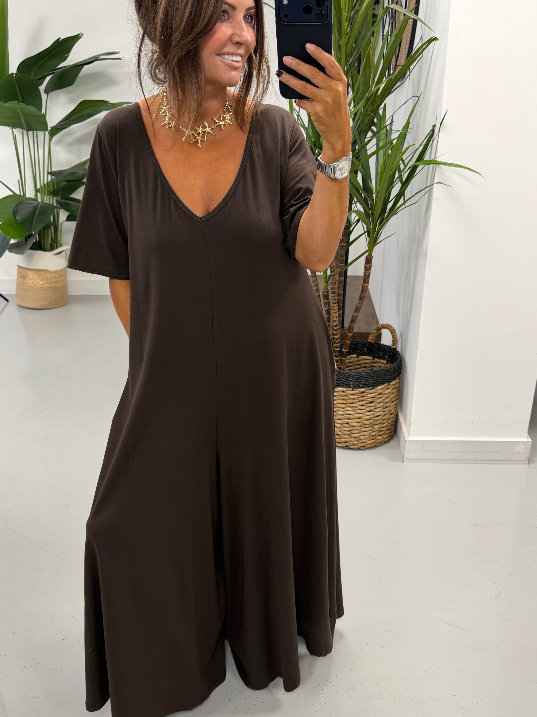 Jasmine Jumpsuit - Chocolate