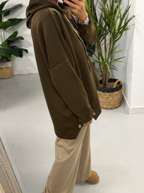 Scuba Hooded Sweater- Chocolate (Size 12-16/18)