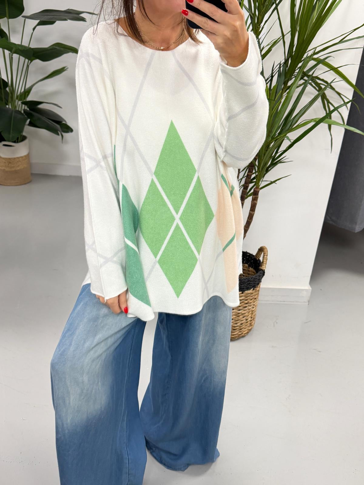 The Argyle Soft Knit - The Greens (Special Buy - No Blue Light)