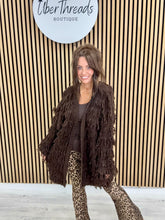 The Shaggy Longline Cardigan - Chocolate