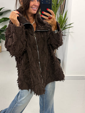 Shelby Shaggy Jacket - Chocolate