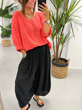 Basic Cotton Top - Coral