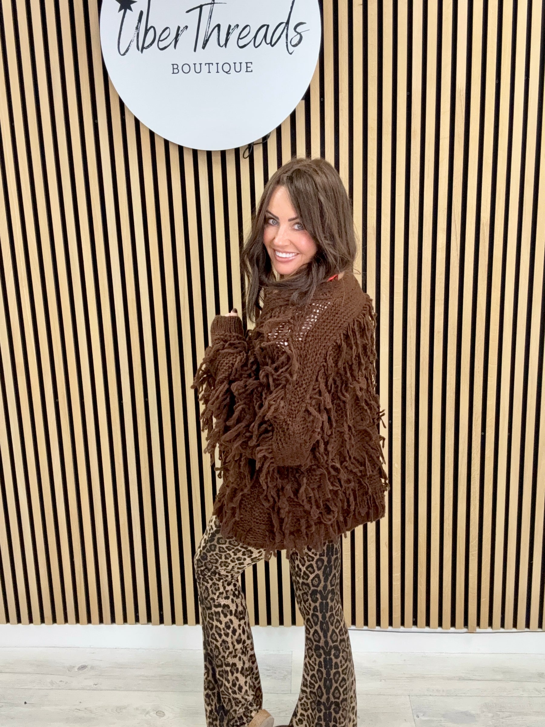 The Shaggy Cardigan - Chocolate