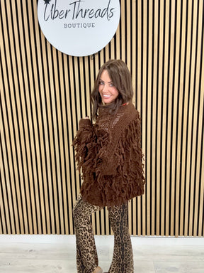 The Shaggy Cardigan - Chocolate