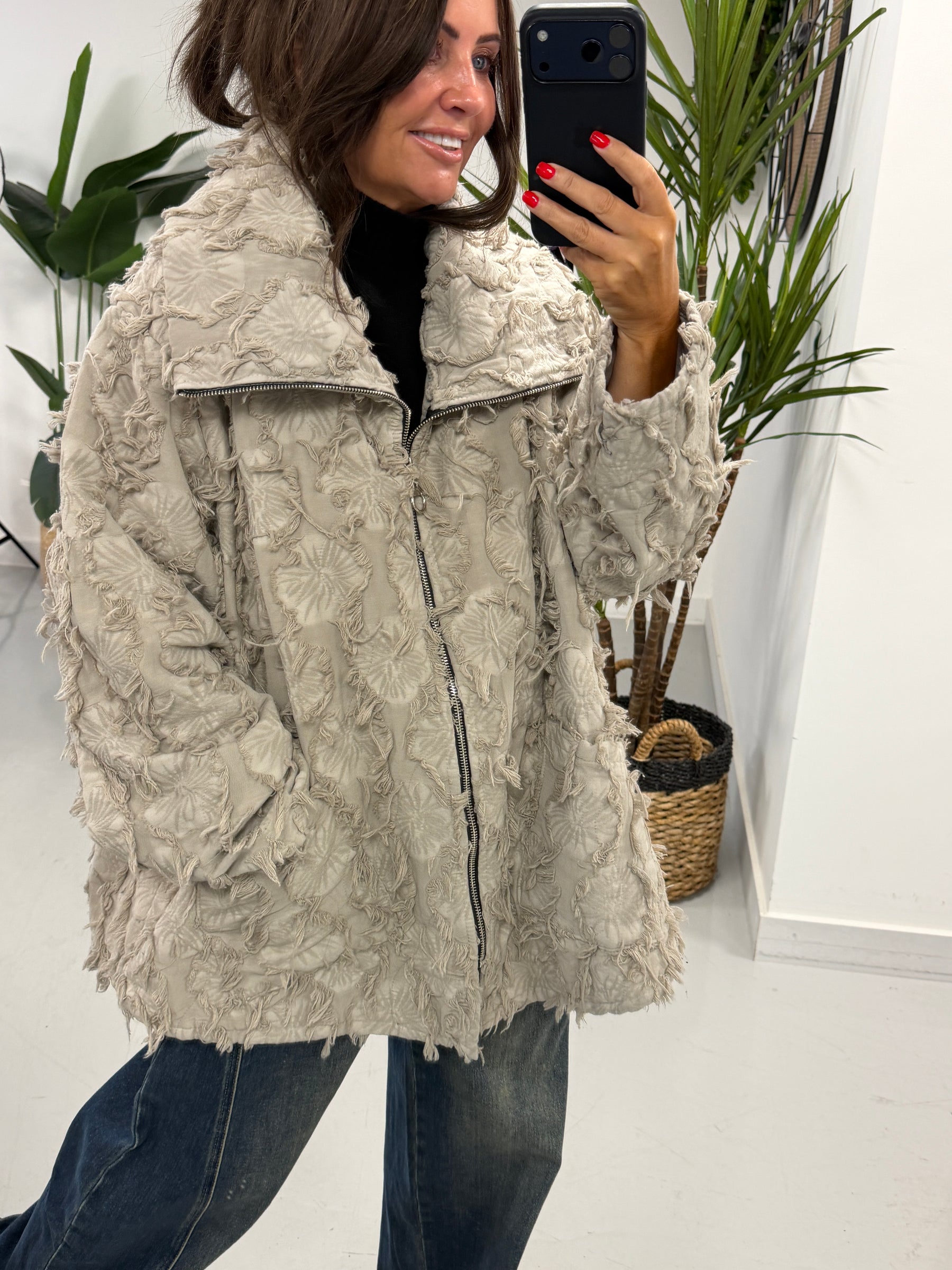 Shelby Shaggy Jacket - Stone