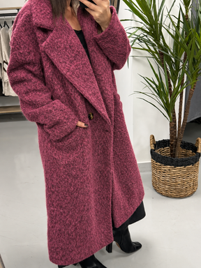 Dakota Boyfriend Coat  - Aubergine