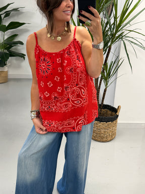 Valencia Bandana Slouch Vest - Red