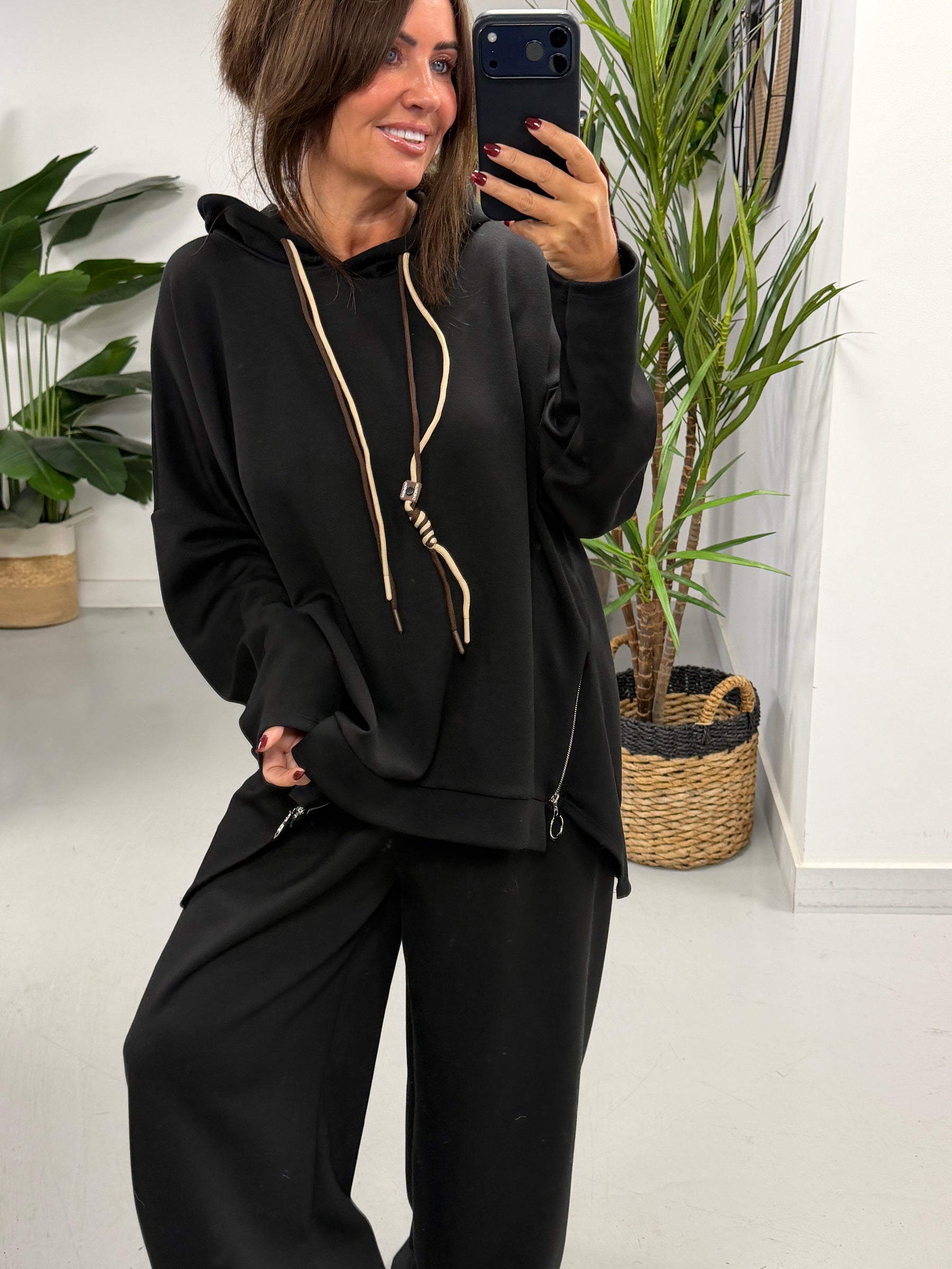 Scuba Hooded Sweater- Black (Size 12-16/18)