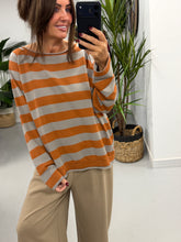 Sunset Stripe Raw Edge - Rust/Taupe  (Size 10-16)