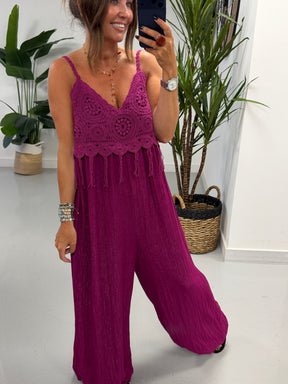 Santorini Bobo Jumpsuit - Wine