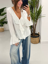 Ibiza Frill Blouse - White