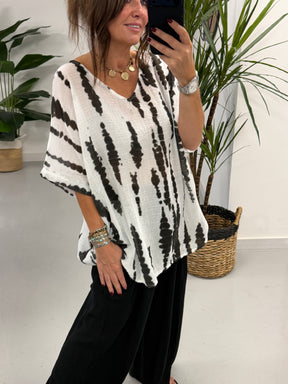 Indiana Tie Dye Tee - Black/White