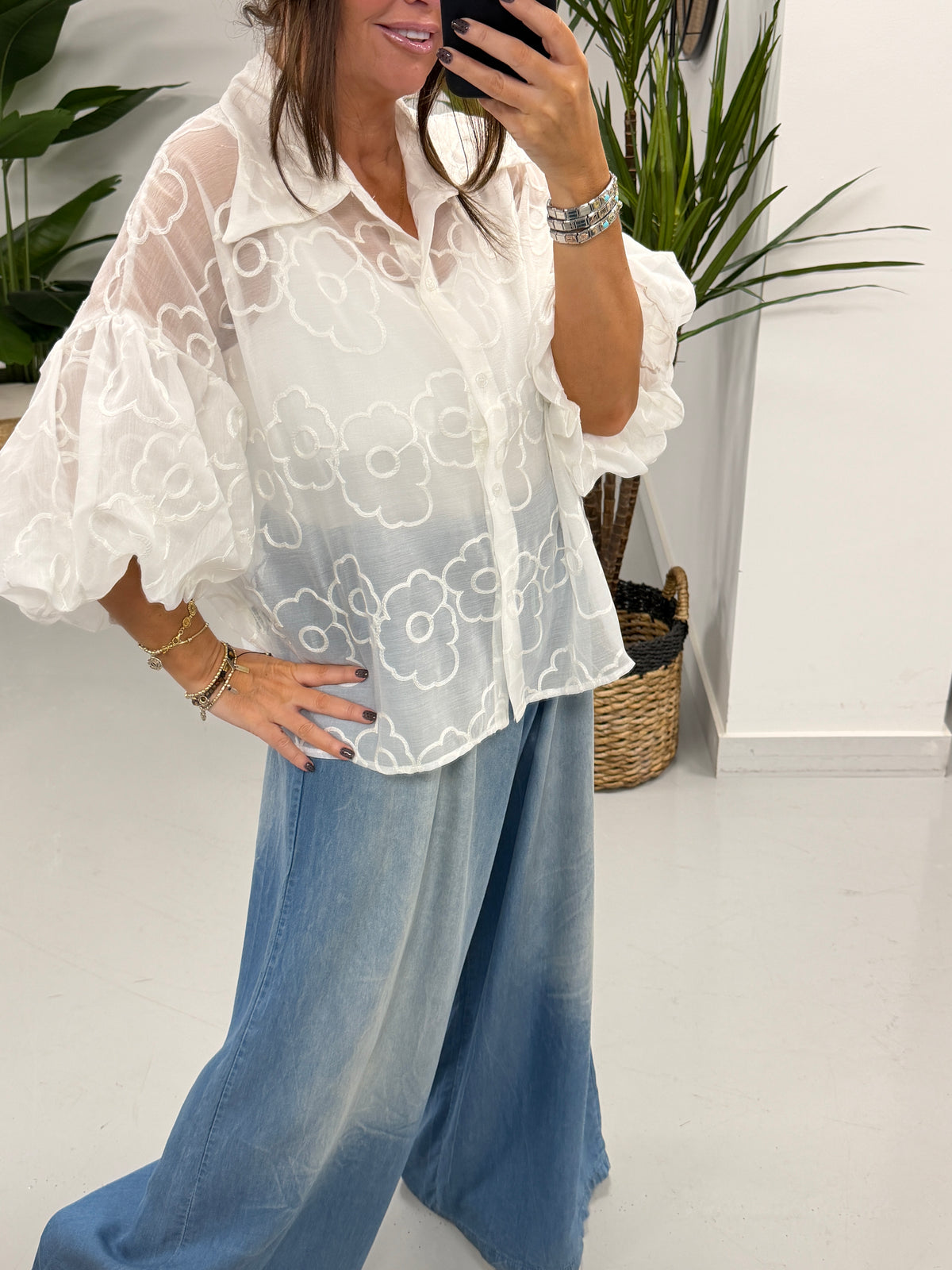 The Eden Puff Sleeve Shirt - White