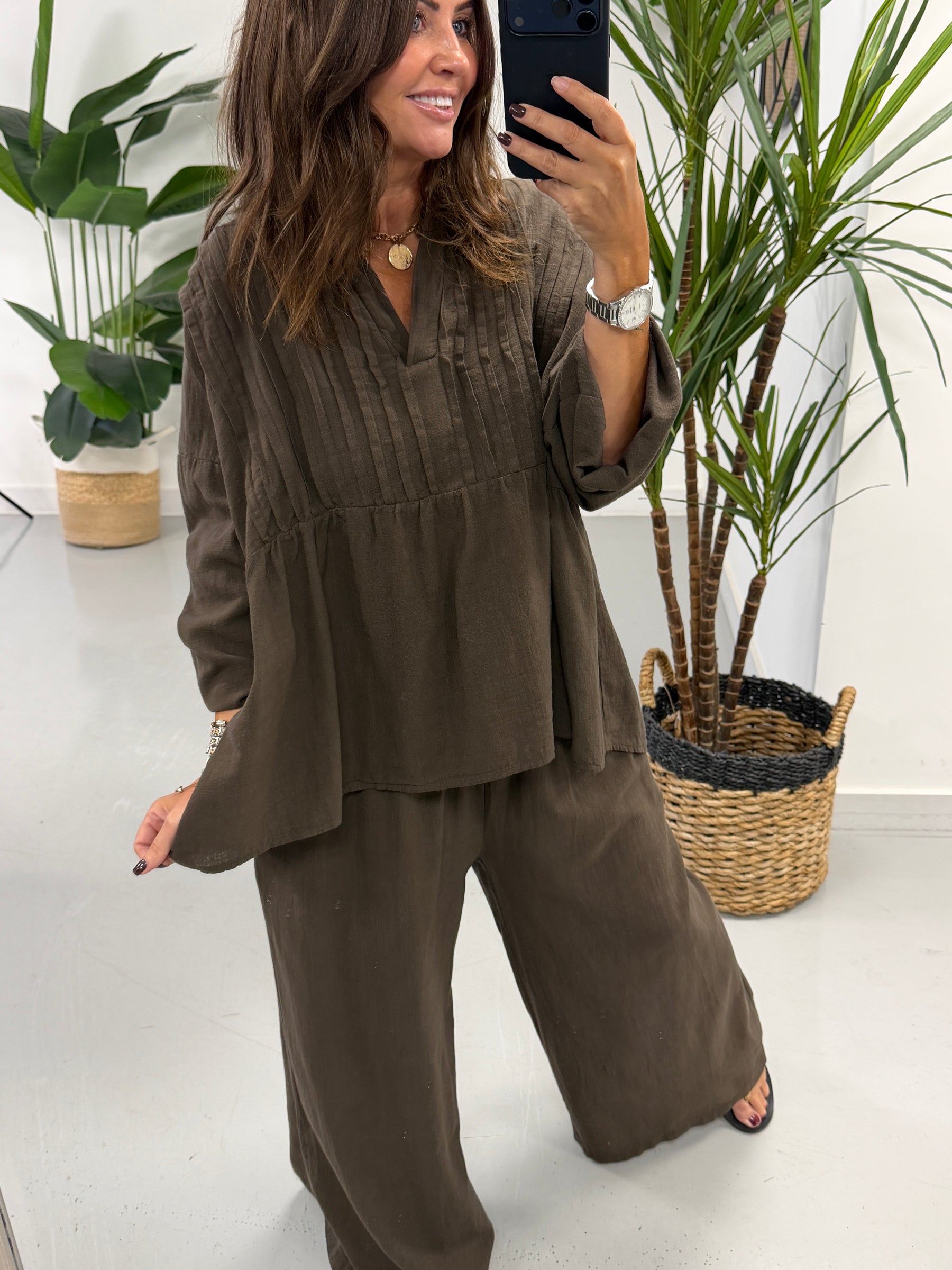 The Alessia Rustic Tunic - Chocolate