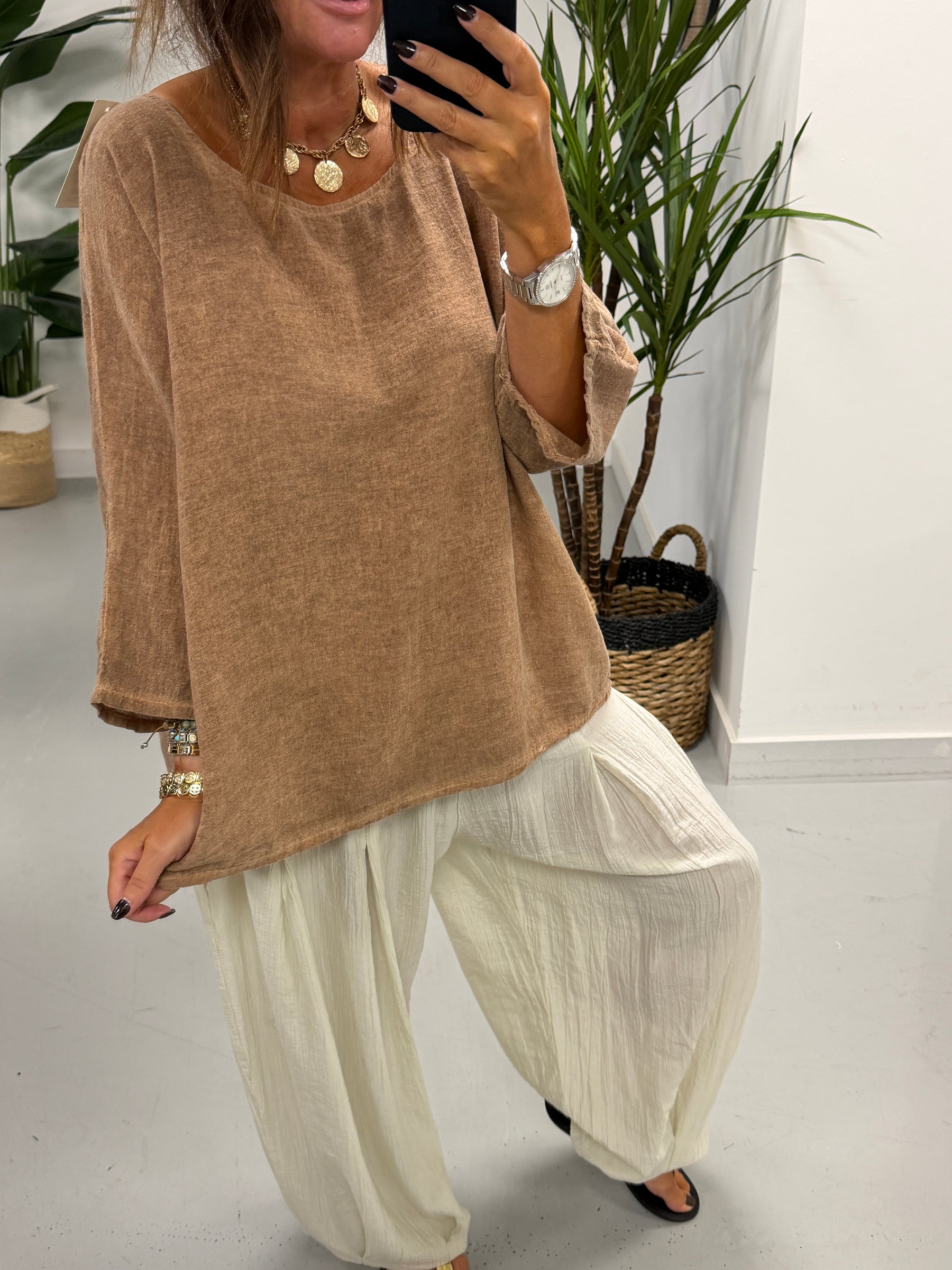 Basic Cotton Top - Tobacco