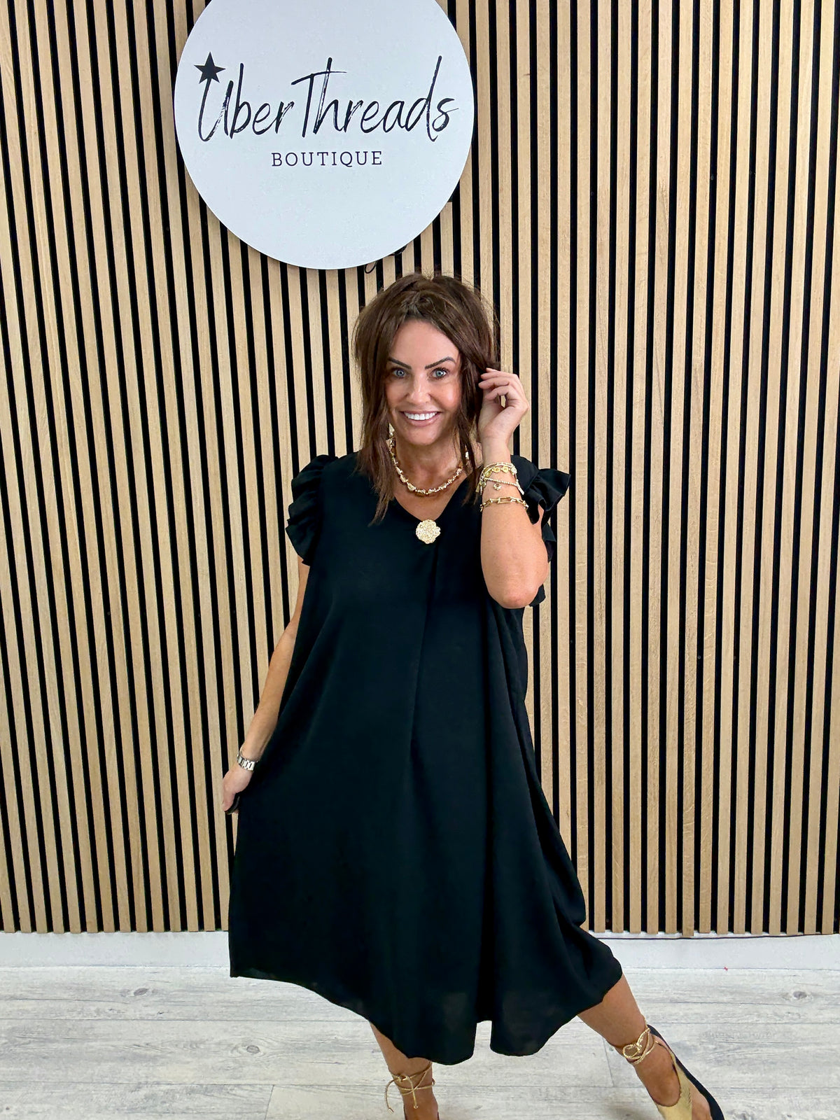 Chunky Button Midaxi - Black