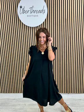 Chunky Button Midaxi - Black