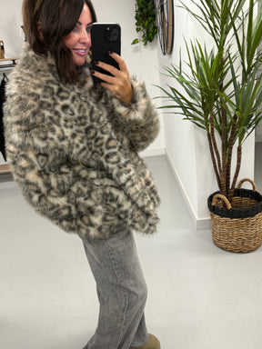 The Snow Leopard Faux Fur Coat