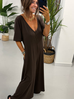 Jasmine Jumpsuit - Chocolate