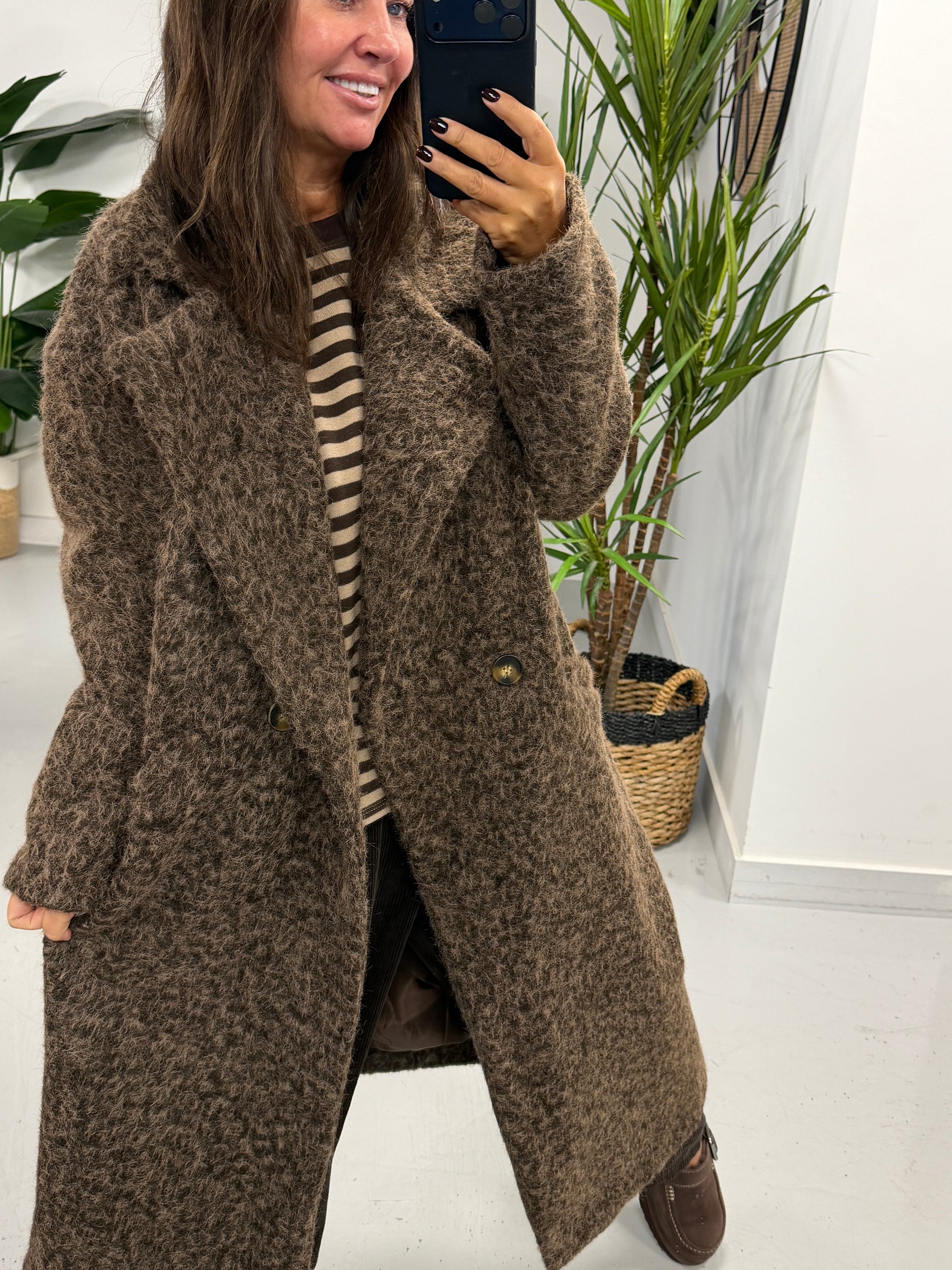 Dakota Boyfriend Coat  - Chocolate