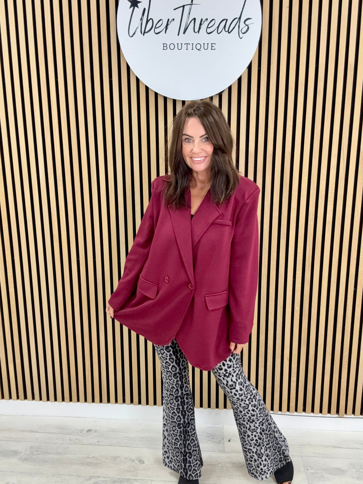Molly Scuba Blazer  - Mulberry